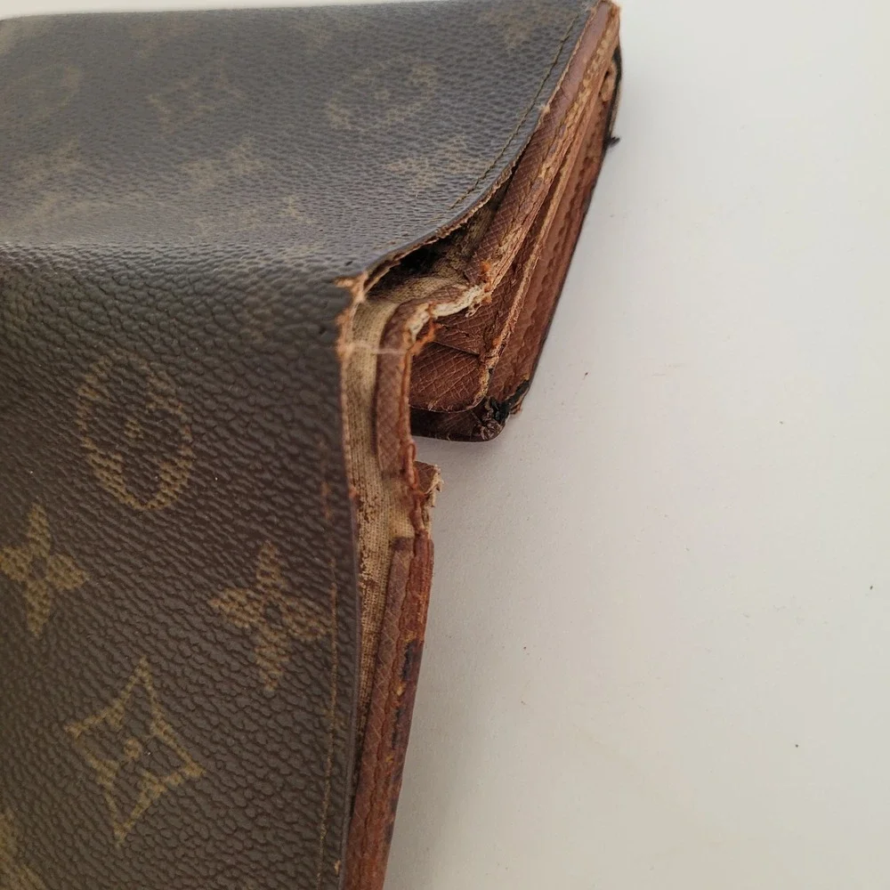 Louis Vuitton Monogram Canvas Portefeuille Tresor Etui Wallet Brown Vintage - Picture 13 of 15
